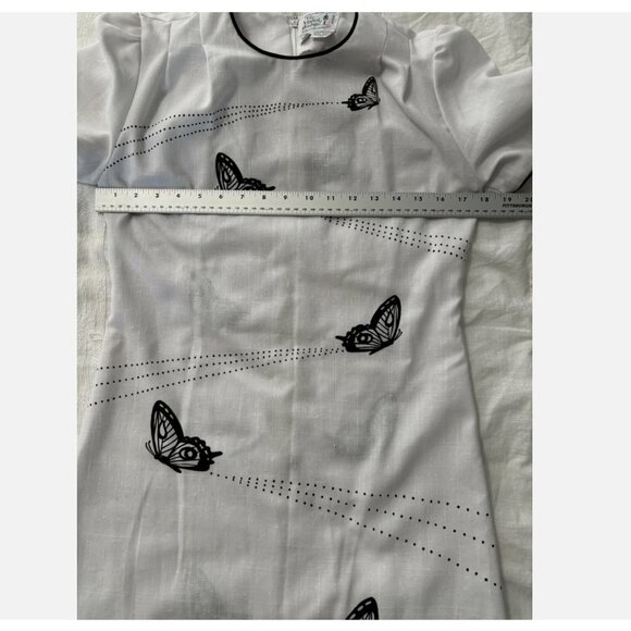 VINTAGE THE VESTED GENTRESS WHITE & BLACK BUTTERFLY DRESS - Picture 3 of 12